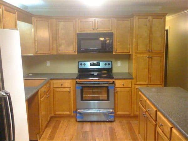 Kitchen Remodel Finished with new cabinets and stove