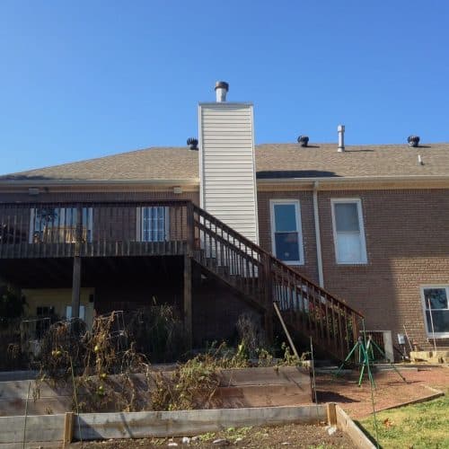 Back of house before deck and fireplace add on