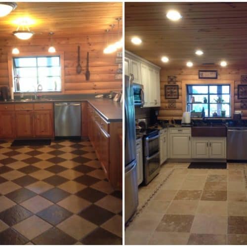 Kitchen before and after
