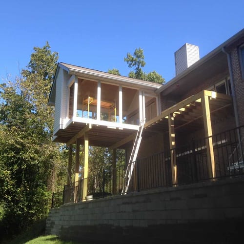 Progress to porch and fireplace